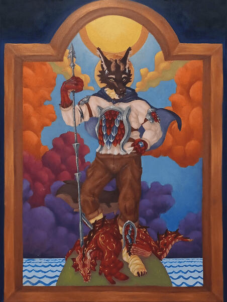 The Khenra of Victory: Panel for Verimni Wishet (18"x24" Oil on Canvas, 2025)